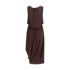 Brown Viscose Casual Dress