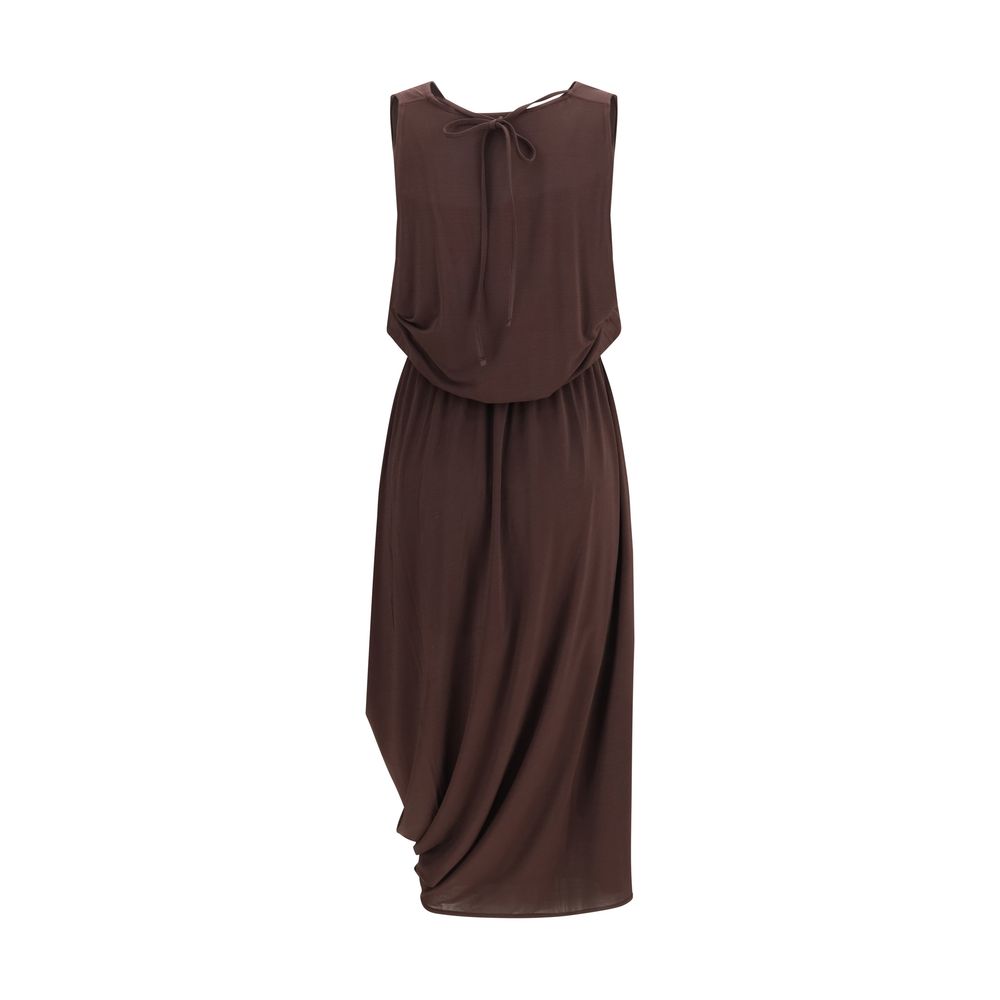 Brown Viscose Casual Dress