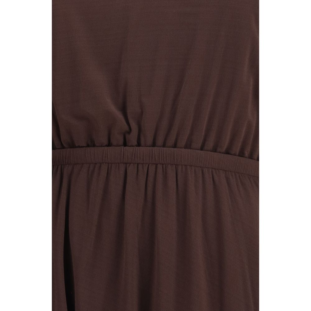 Brown Viscose Casual Dress