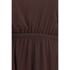 Brown Viscose Casual Dress