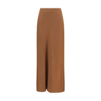 Brown Acetate Midi Skirt