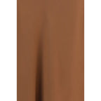 Brown Acetate Midi Skirt