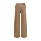 Brown Cotton Straight-Leg Jeans