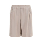Beige Cotton Bermuda Shorts