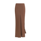 Brown Viscose Long Skirt