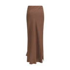 Brown Viscose Long Skirt