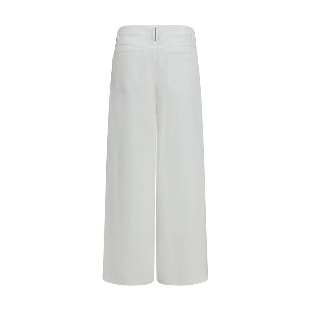 White Cotton Casual Pants