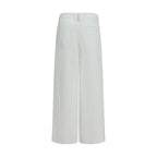 White Cotton Casual Pants