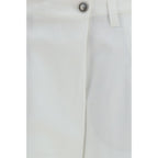 White Cotton Casual Pants