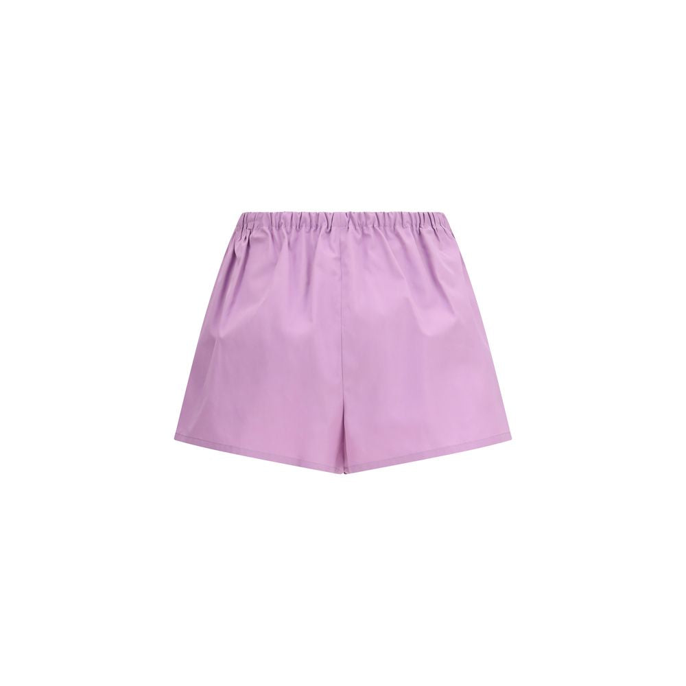 Purple Cotton Bermuda Shorts