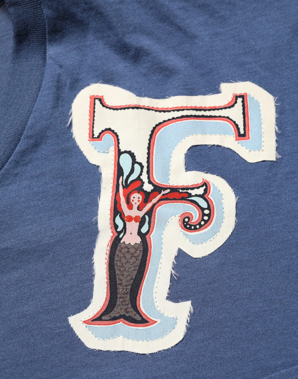 Navy Blue Cotton Graphic Crew Neck T-shirt