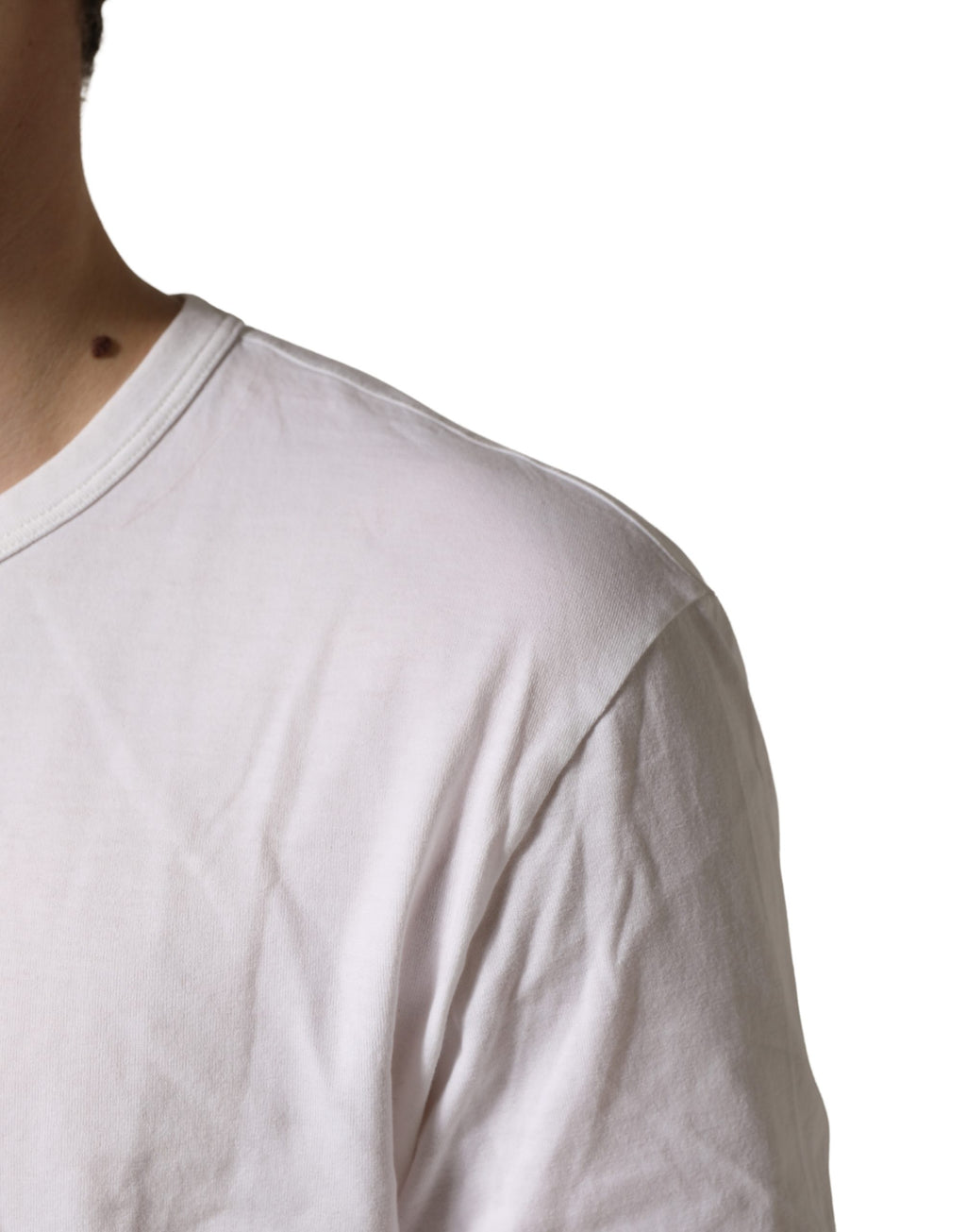 White Cotton DG Crown Embossed Men T-shirt