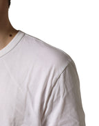 White Cotton DG Crown Embossed Men T-shirt