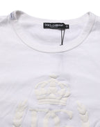 White Cotton DG Crown Embossed Men T-shirt