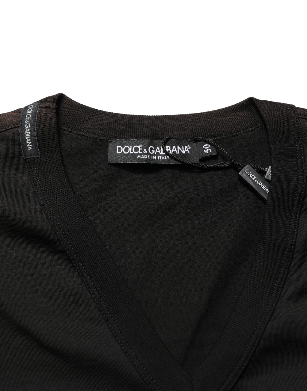 Black Cotton V-Neck Men Short Sleeves T-shirt