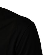 Black Cotton V-Neck Men Short Sleeves T-shirt