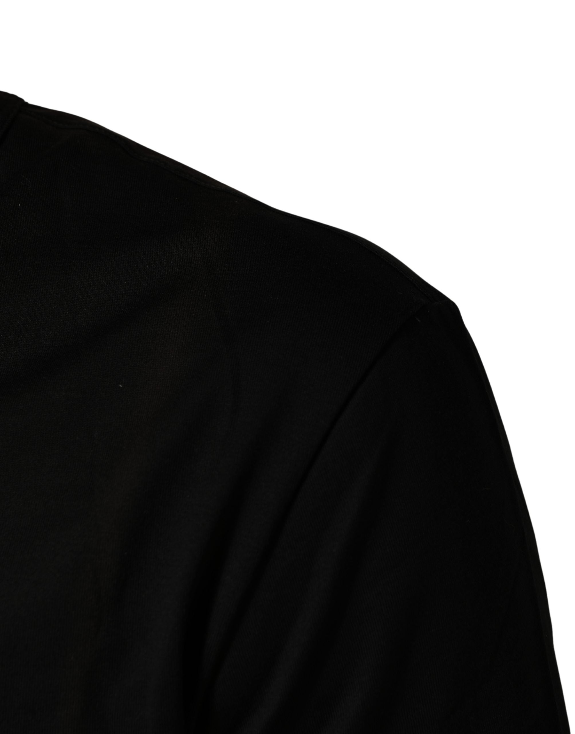 Black Cotton V-Neck Men Short Sleeves T-shirt