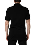 Black DG Logo Palm Leaves Embroidery Polo T-shirt
