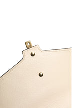 Cream Leather with a Bee and Star Print Leather Sylvie Crossbody Bag