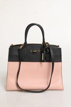 Pink and Black Leather City Steamer Leather Handbag