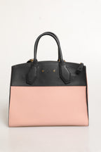 Pink and Black Leather City Steamer Leather Handbag