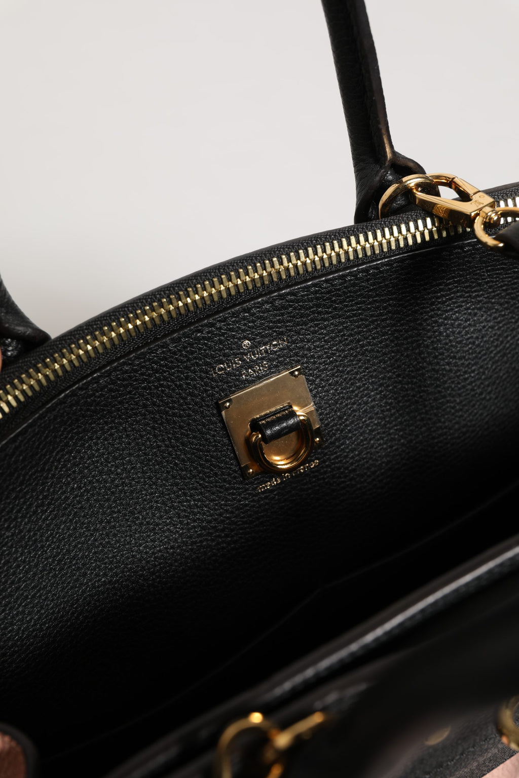 Pink and Black Leather City Steamer Leather Handbag