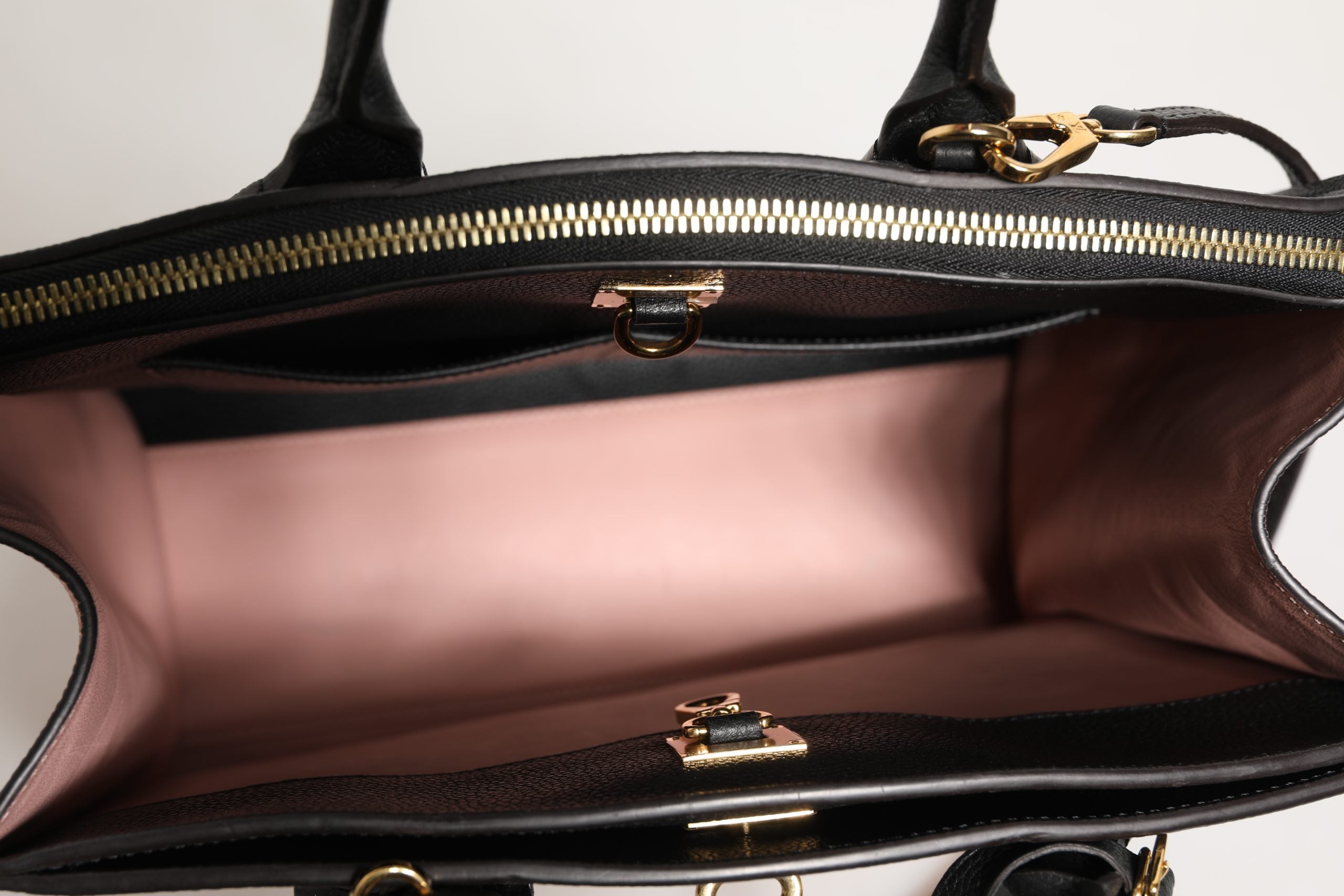 Pink and Black Leather City Steamer Leather Handbag