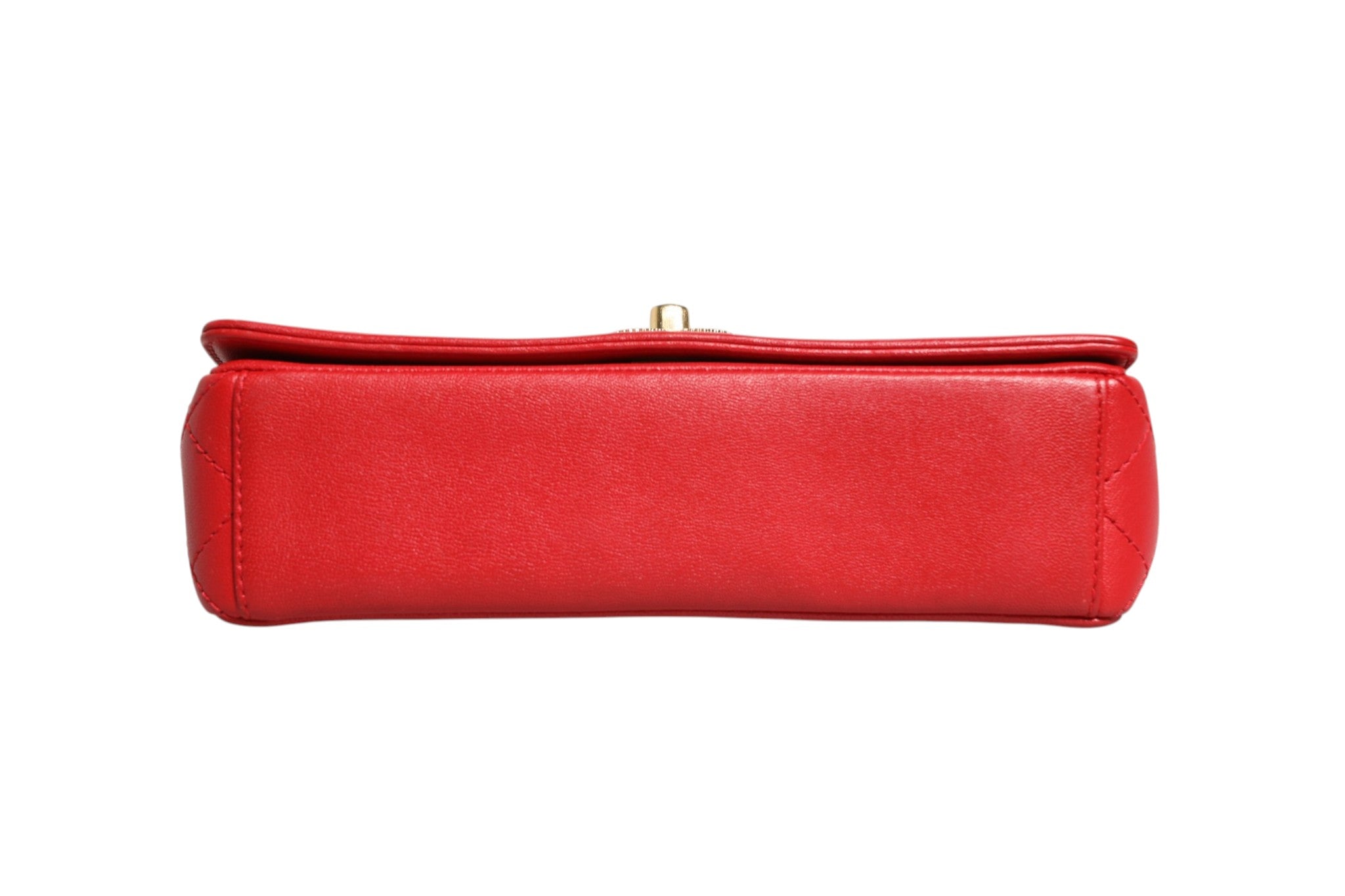 Burgundy Sheepskin Quilted Leather Mademoiselle Flap Bag