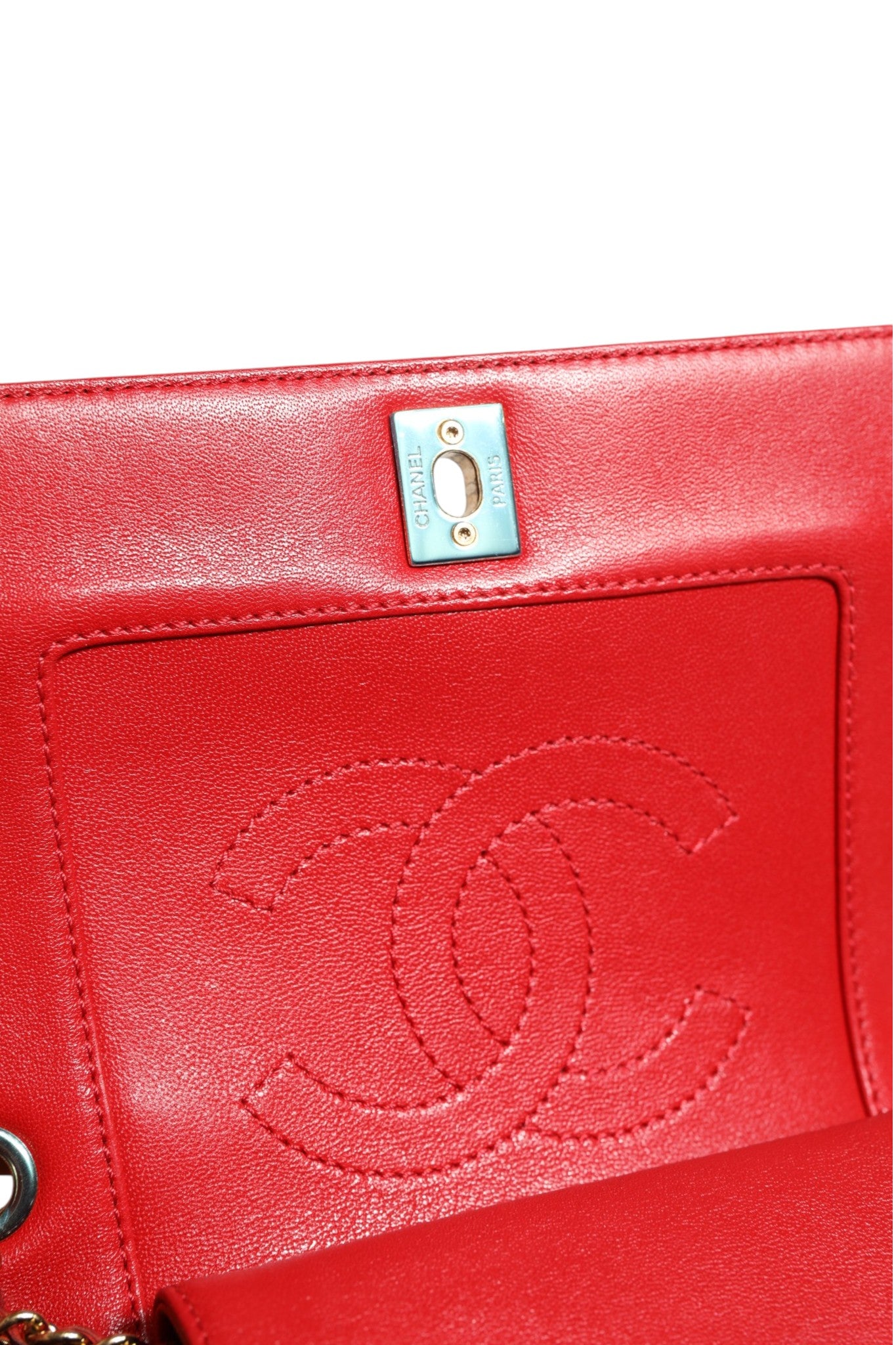 Burgundy Sheepskin Quilted Leather Mademoiselle Flap Bag