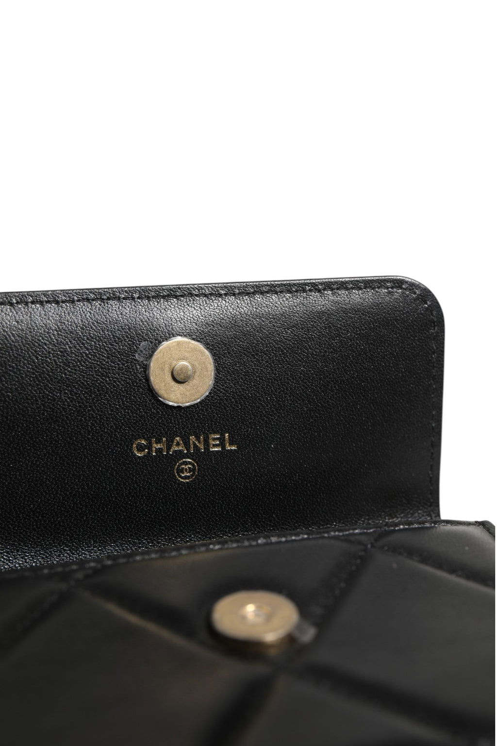 Chanel 19 Flap Coin Purse Quilted Leather Black Crossbody