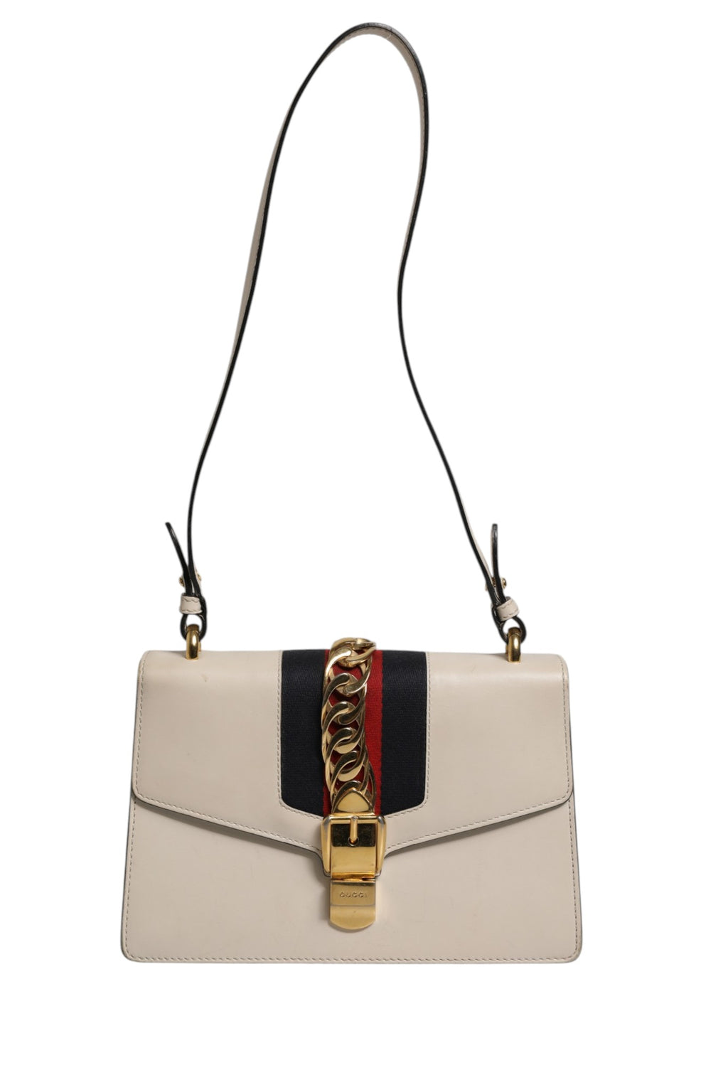 White Calfskin Leather Sylvie Crossbody Bag