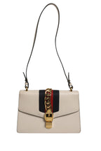 White Calfskin Leather Sylvie Crossbody Bag