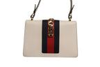 White Calfskin Leather Sylvie Crossbody Bag
