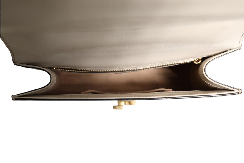 White Calfskin Leather Sylvie Crossbody Bag