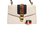 White Calfskin Leather Sylvie Crossbody Bag