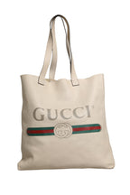 White Web Sherry Logo Print Tote Bag
