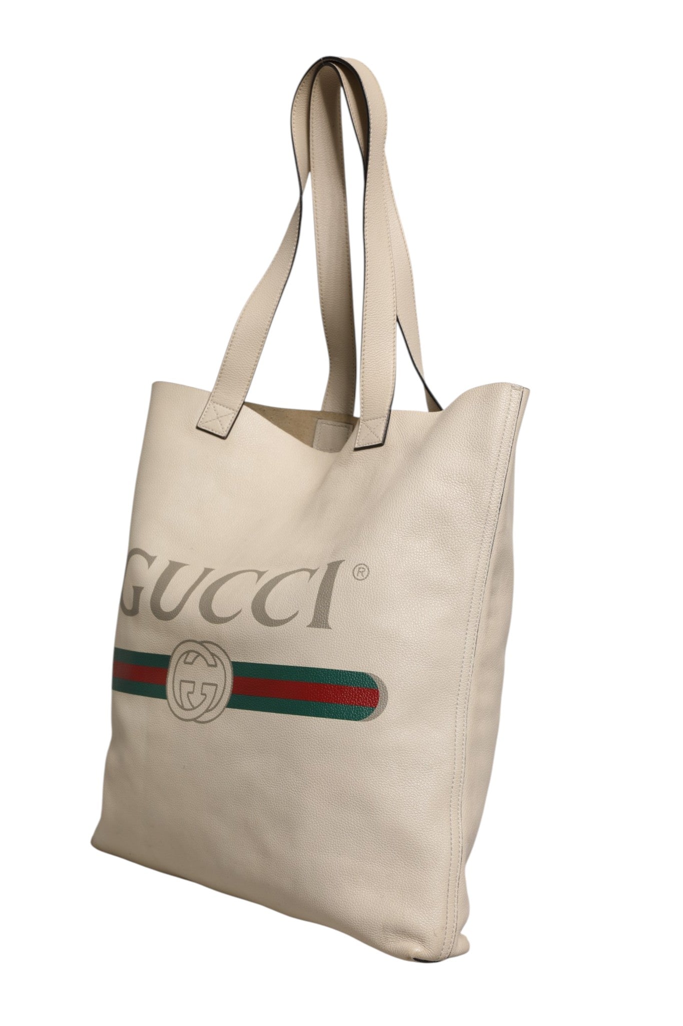 White Web Sherry Logo Print Tote Bag