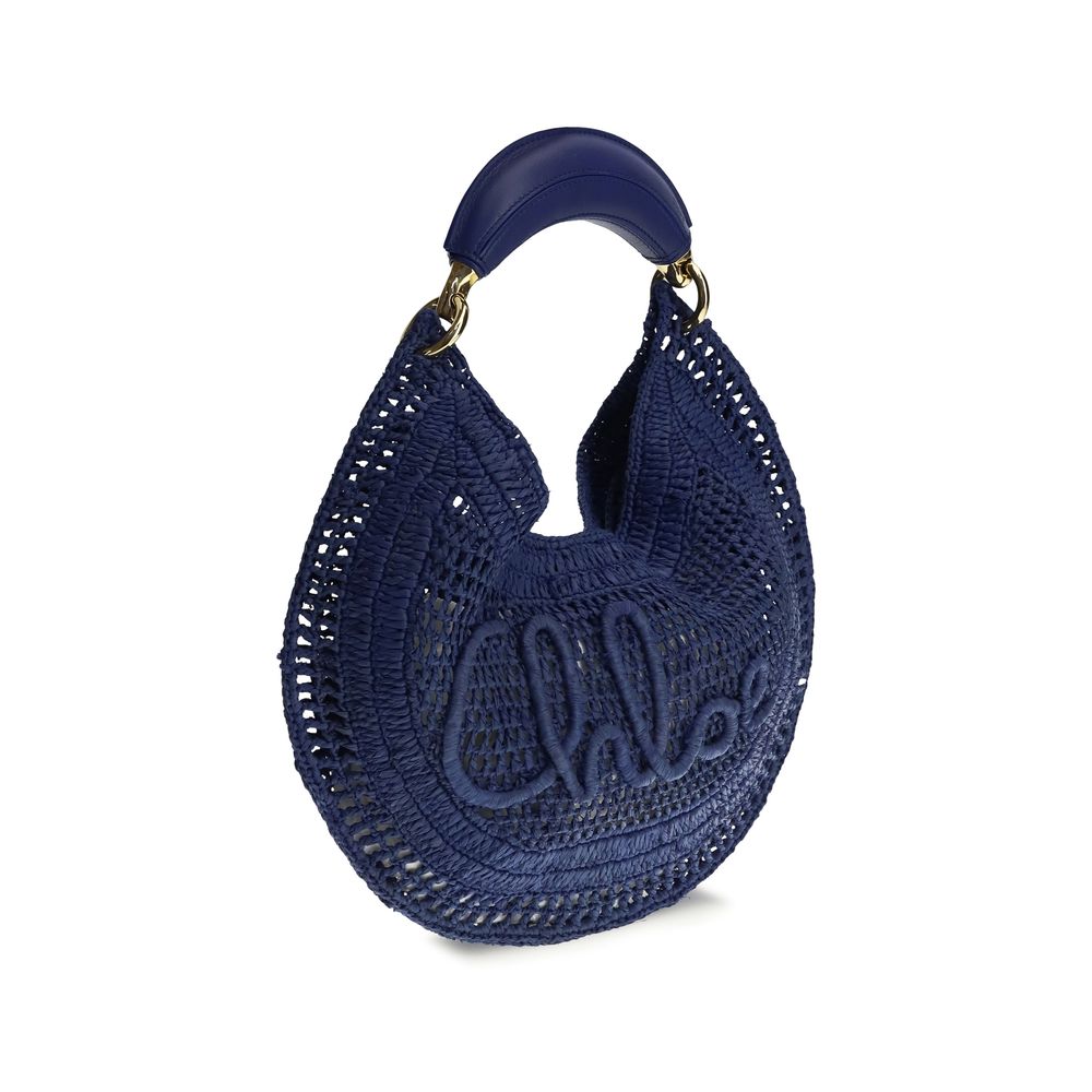 Blue Raffia Shoulder Bag