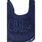 Blue Raffia Shoulder Bag