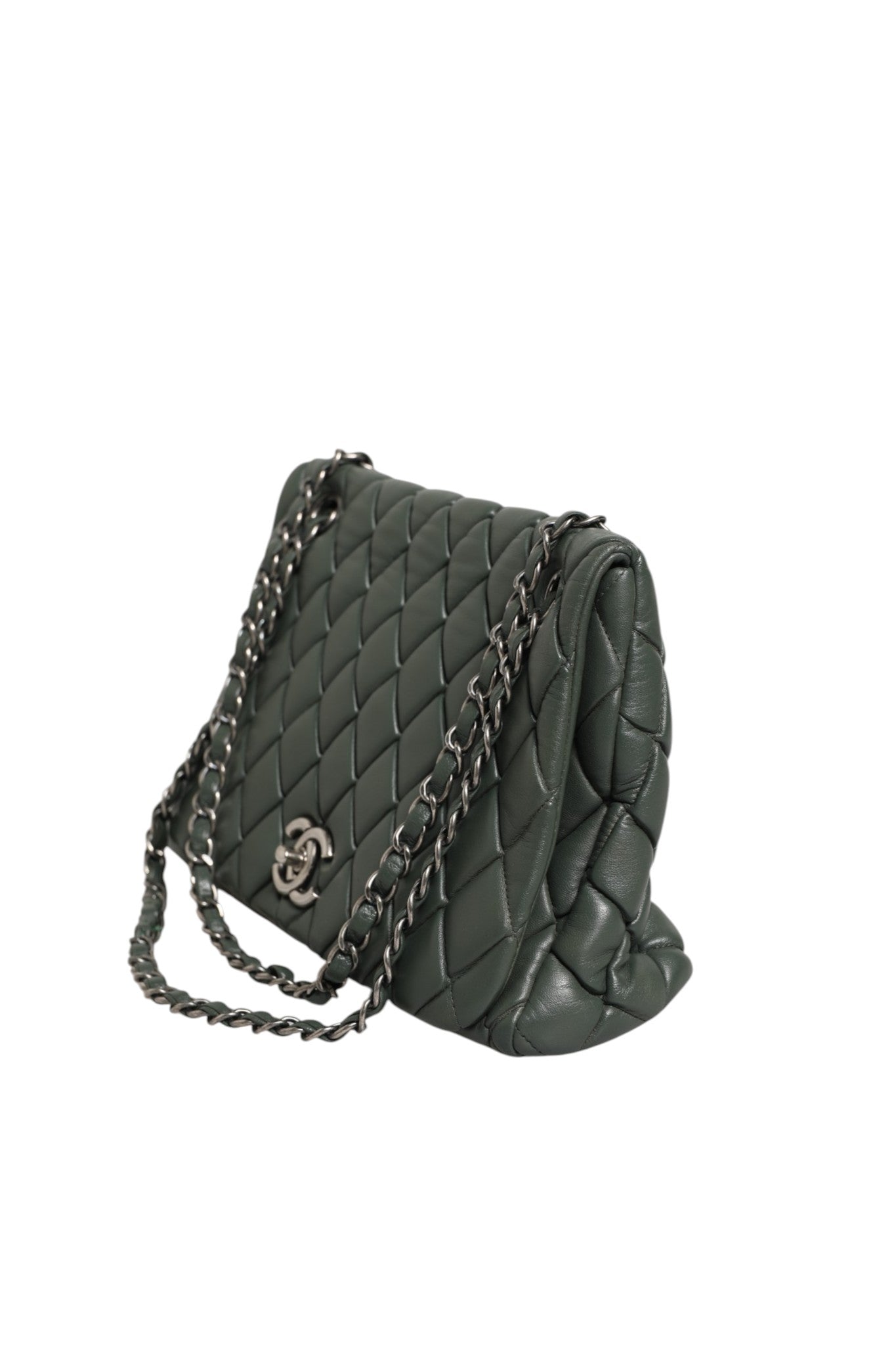 Quilted Lambskin Leather New Bubble Flap Bag