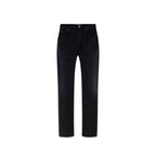 Black Cotton Straight-Leg Jeans