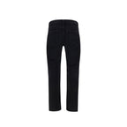 Black Cotton Straight-Leg Jeans