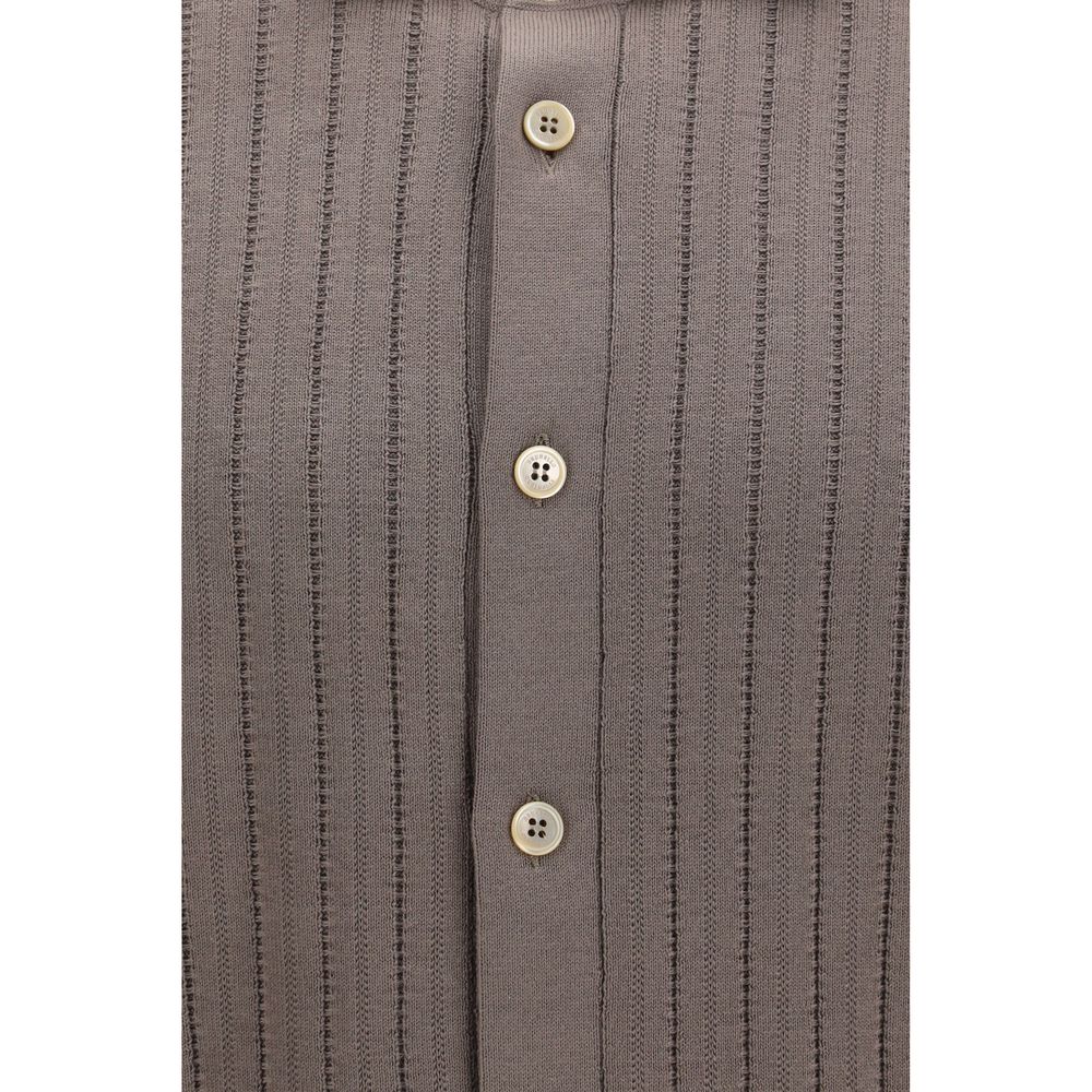 Brown Cotton Shortsleeve Shirt