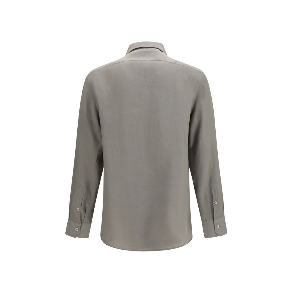 Bicolor Linen Dress Shirt