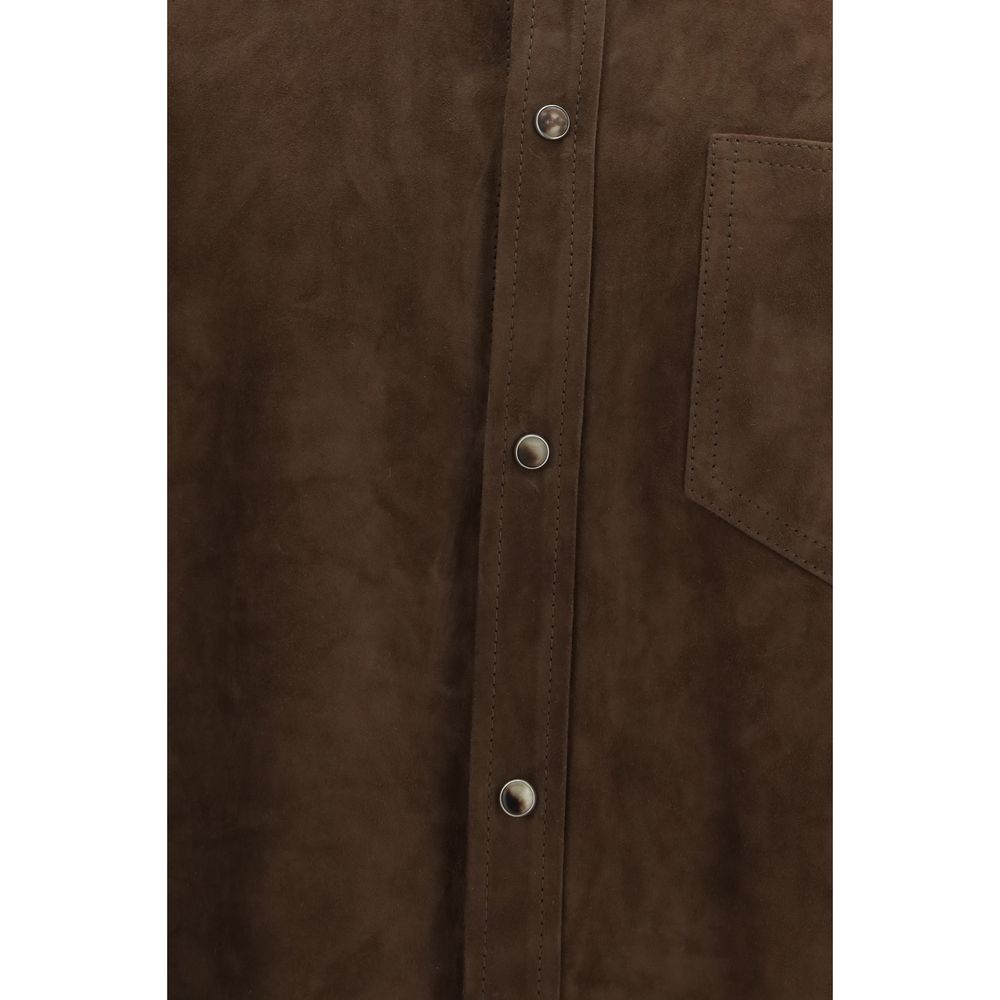 Brown Calf Leather Bos Taurus Shirt
