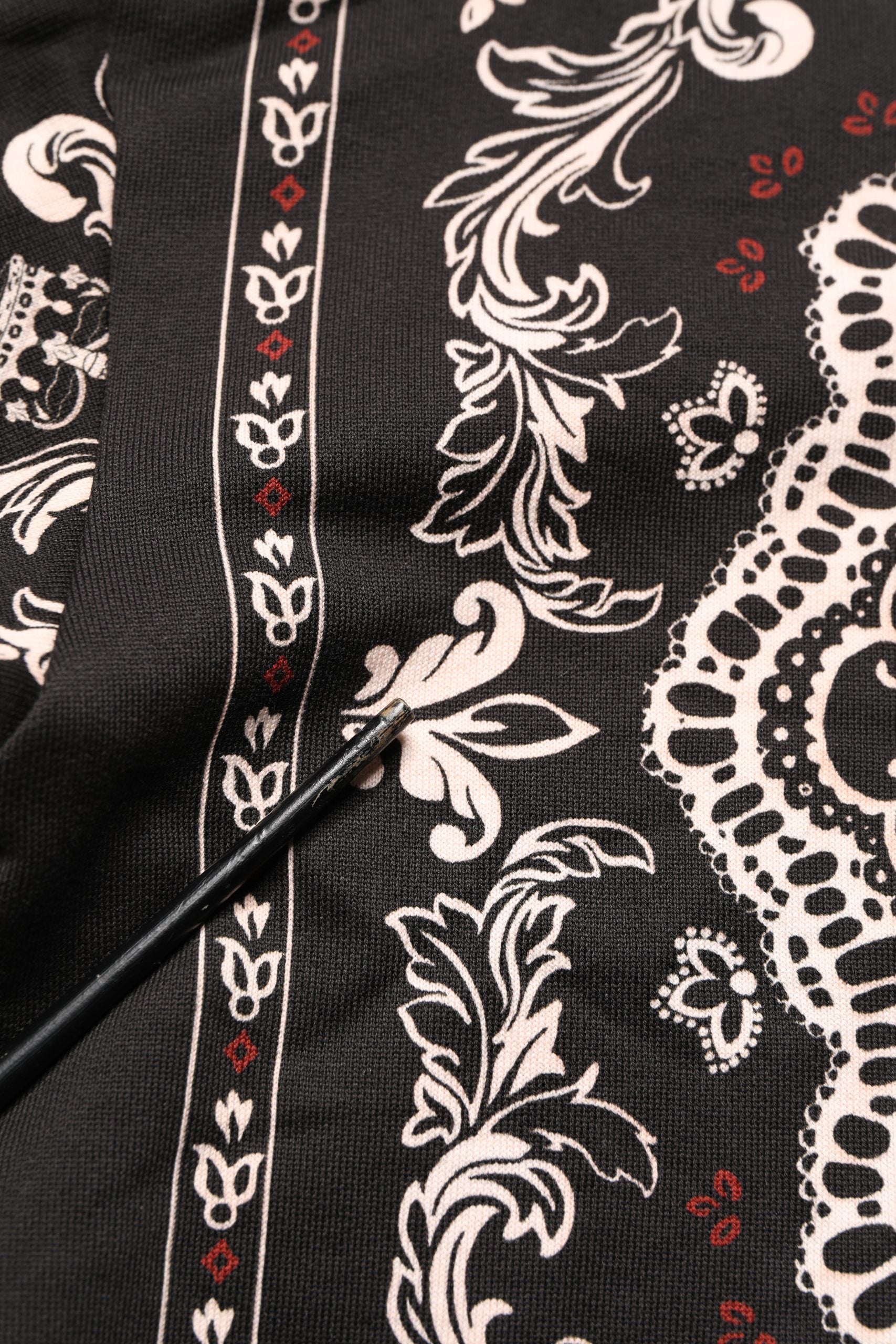 Black Bandana Print Cotton Men Hoodie Sweater