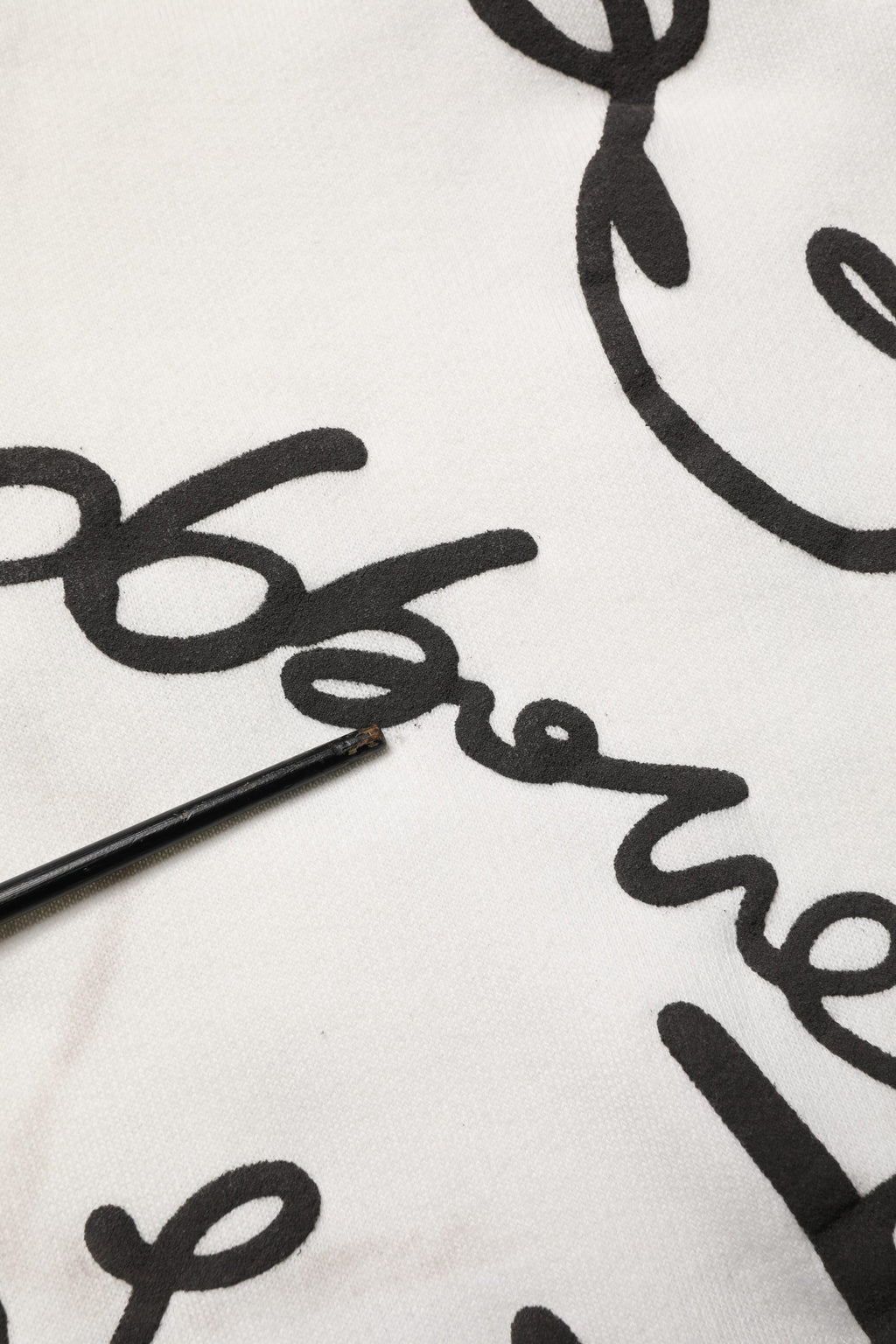 White Script Logo Print Cotton Sweatshirt Sweater