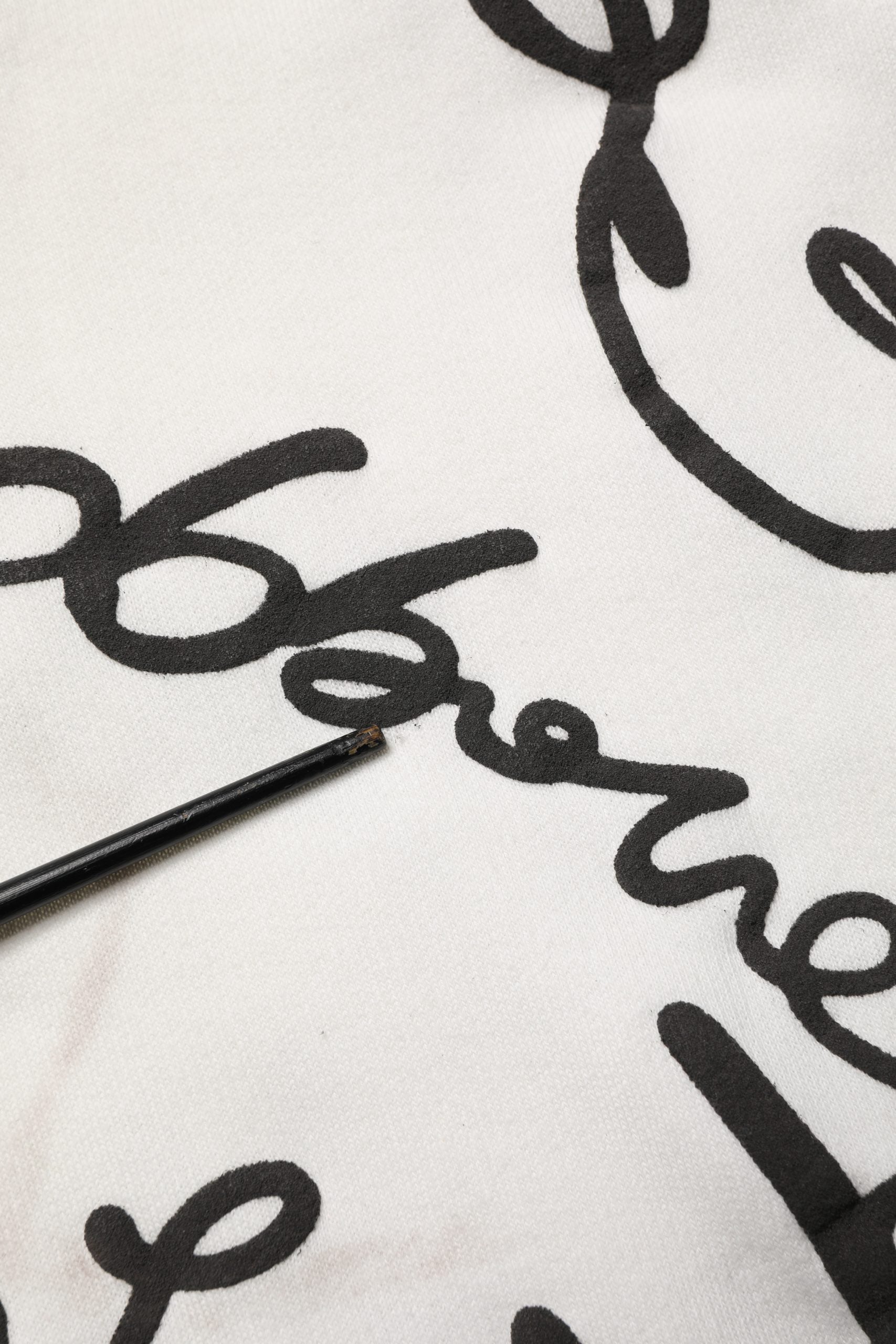 White Script Logo Print Cotton Sweatshirt Sweater