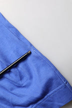 Blue Pasta Graphic Print Cotton Men Crewneck T-shirt