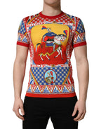 Multicolor Carretto Print Crew Neck T-shirt